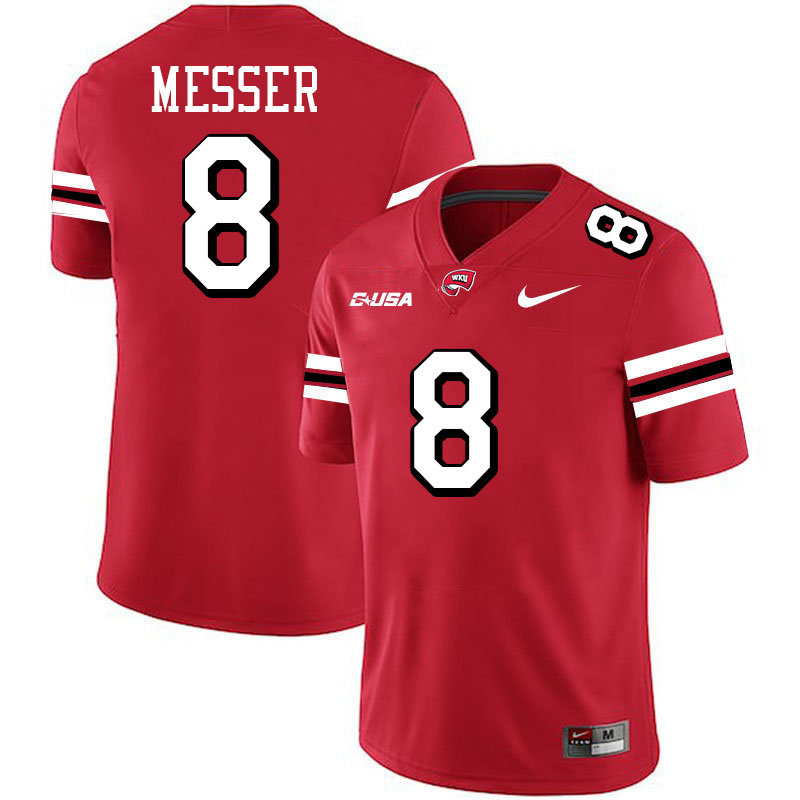 Easton Messer WKU Jersey,Western Kentucky Hilltoppers #8 Easton Messer Jersey Youth-Red